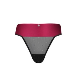 Tanga cu Fundiță Sexy - Negru/Roșu L/XL