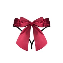 Seksualios Stringai su Kaspinėliu - Juoda/Raudona L/XL