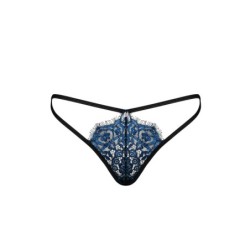 Tanga di pizzo sexy Yassmyne - Blu L/XL