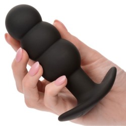 Rock Bottom Anale Plug med Kugler 10 Vibrationer Silikone Sort
