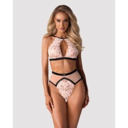 Conjunto de sujetador de encaje Lilines - Rosa L/XL
