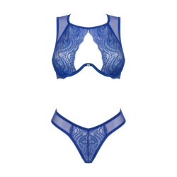 Čipkast komplet modrčka Giselia - Moder M/L