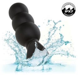 Rock Bottom Anale Plug med Kugler 10 Vibrationer Silikone Sort