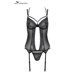 Corset și tanga Drosera negru L/XL
