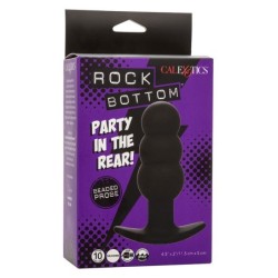 Rock Bottom Anaal Plug met Kralen 10 Vibraties Siliconen Zwart