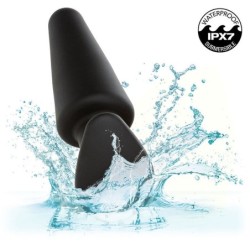 Rock Bottom Konisk Analplugg med 10 Vibrationer, Svart Silikon