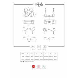 Ensemble de porte-jarretelles 4 pièces Frivolla - Noir L/XL