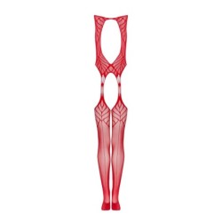 Calze a rete con design reggicalze - Rosso XL/2XL