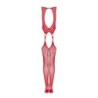 Calze a rete con design reggicalze - Rosso XL/2XL