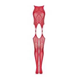 Calze a rete con design reggicalze - Rosso XL/2XL