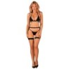 Completo Prezioso con Giarrettiera - Nero M/L