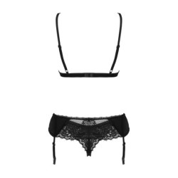 Romantische Set met Jarretelgordel - Zwart M/L