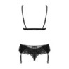 Romantisches Set mit Strapsgürtel - Schwarz M/L