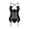 Corset i tanga Norides - Negre M/L