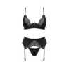 Ensemble de soutien-gorge 3 pièces Bellastia - Noir M/L