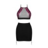 Top i spódnica Rosenty - Czarny/Purpurowy M/L