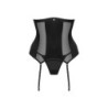 Corset Ouvert et String Chic Amoria - Noir M/L