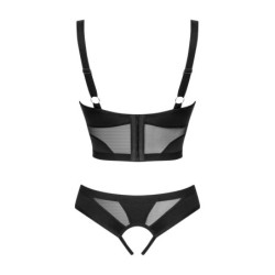 Chic Amoria zweiteiliges, offenes Set - Schwarz M/L