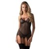 Corset et string Novenes - Noir/Pourpre M/L