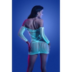 Vestito Ascension a Maniche Lunghe - Bianco/Blu Queen Size