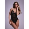 Body Vesper с отворено дъно с мокър ефект - черно L/XL