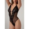 Dewi keha sensuaalne avatud jalgevahega pesu - must L/XL