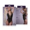 Sensuele body met open kruis Dewi - zwart L/XL
