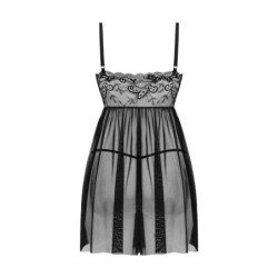 Babydoll și tanga Lieve - negru L/XL