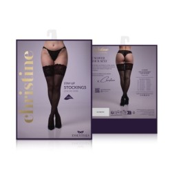 Exklusive halterlose Strümpfe - Liebe mich mehr - schwarz L/XL
