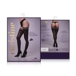 Oberschenkelhohe Strümpfe - Nimm eine Pose ein - schwarz L/XL