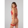 Renee open kruis bodysuit – Rood L/XL