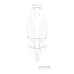 Body-Set entrepierna abierta Renee - Blanco L/XL