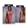 Nėriniuotas smėlinukas atviru tarpkoju Renee - rožinis L/XL