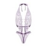 Body de renda com entrepernas aberta Renee - roxo L/XL
