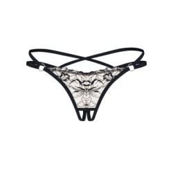 Exquisite Vila Blanes Tanga Ohne Schritt - Schwarz M/L