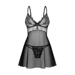 Exquisites Babydoll und Perisia String - Schwarz M/L