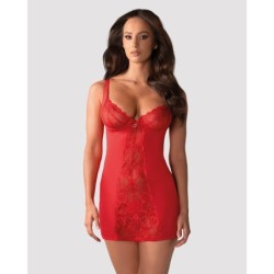 Heartina Chemise med stringtrosa - Röd 2XL/3XL