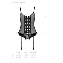 Κορσές Nessy με Ανοιχτό Καβάλο - Μαύρο 2XL/3XL