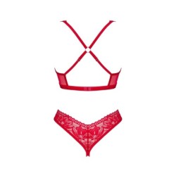Seductive Red Set with Open Cup and Crotchless XL/2XL