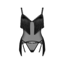 Corset et string Obsessive Sherila - Noir XL/2XL