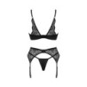 Set di reggiseno a 3 pezzi Bellastia - Nero XL/2XL