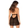 Medilla Chemise and Thong - Black XL/2XL