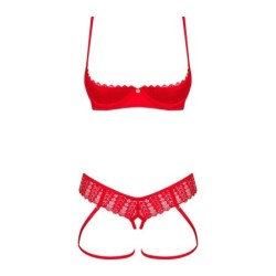 Ingridia 2-delige Open Set - Rood XL/2XL
