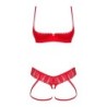 Ingridia 2-delige Open Set - Rood XL/2XL