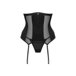 Corset Ouvert et String Chic Amoria - Noir XL/2XL