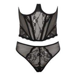 Mig Corset i Tanga Alaya - Negre L