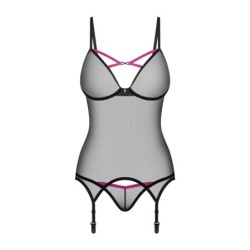 Corset et string Novenes - Noir/Pourpre XL/2XL