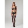 Set di lingerie di 3 pezzi Sanne - animal nero L