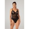Body Vesper с отворено дъно с мокър ефект - черно 2XL