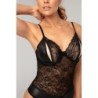 Body Vesper с отворено дъно с мокър ефект - черно 2XL